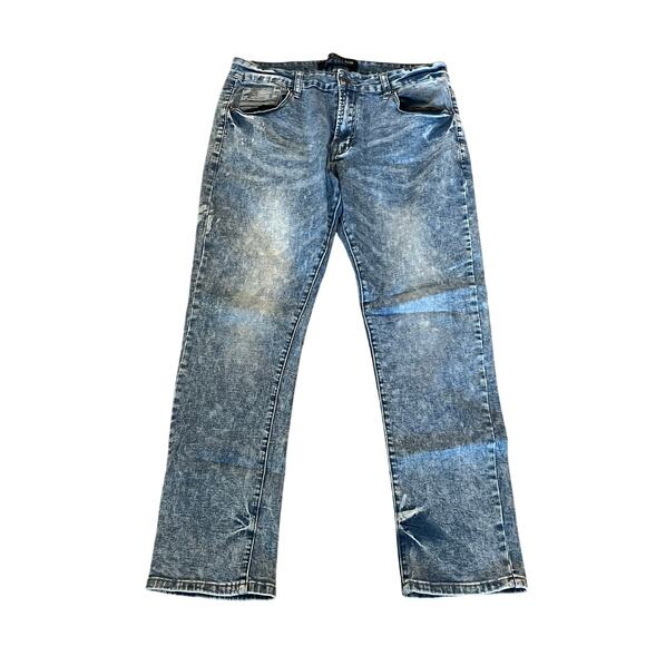 Nick Danger Men’s Acid Wash Jeans 34x30 Straight Leg Look NYC Urban Style - Picture 1 of 5